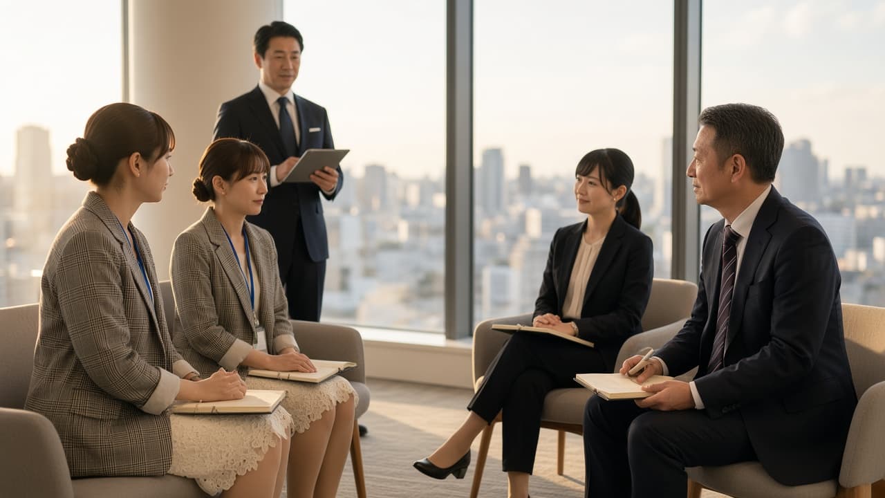 ラウンジで少人数が向き合い、現状と課題を共有する対話の様子