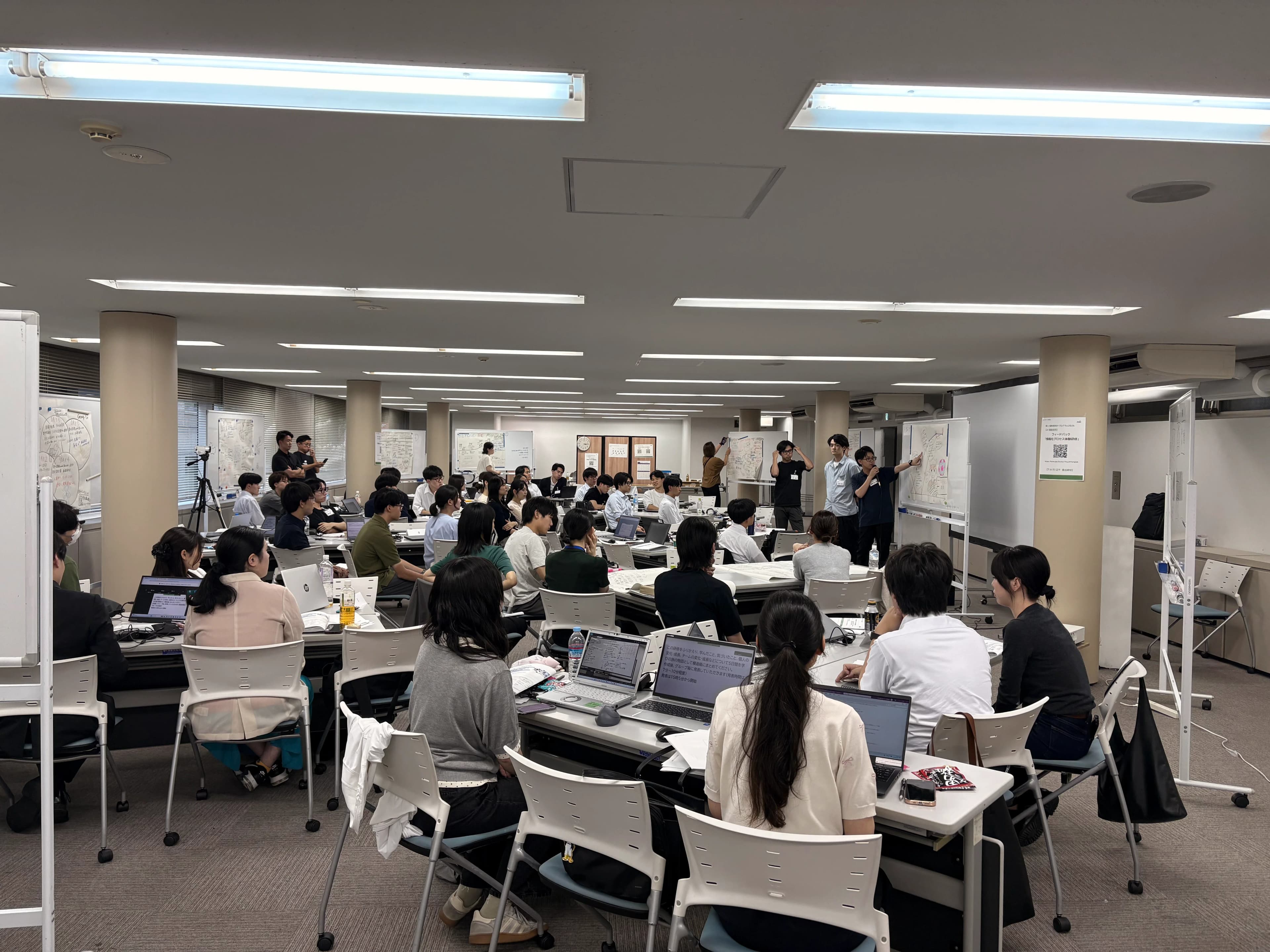 多人数で行う組織開発研修の様子